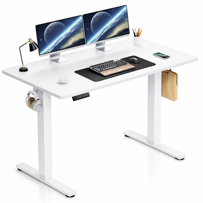 VinaStores Electric Standing Desk – Height Adjustable Sit Stand Desk with 3 Memory Presets, Child Lock, Quiet Motor & Cable Management for Home Office