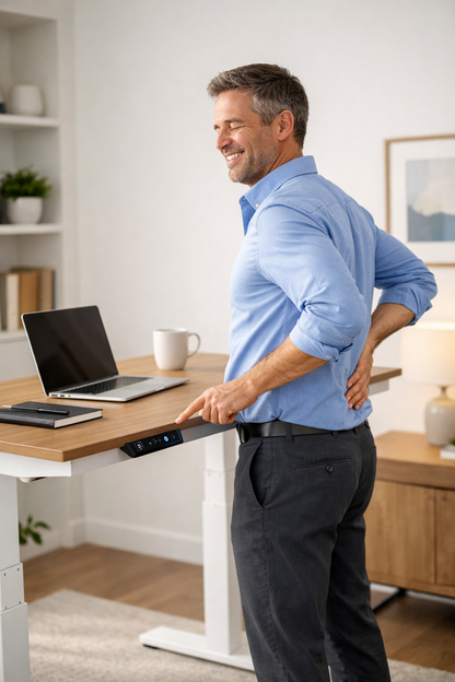 VinaStores Electric Standing Desk – Height Adjustable Sit Stand Desk with 3 Memory Presets, Child Lock, Quiet Motor & Cable Management for Home Office