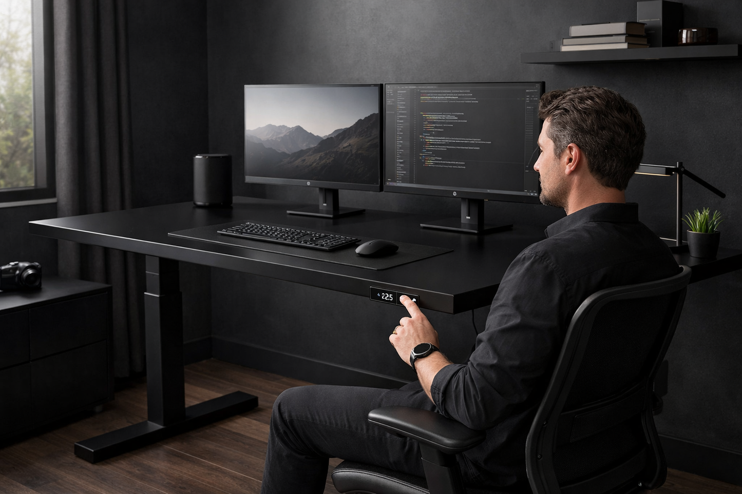 VinaStores Electric Standing Desk – Height Adjustable Sit Stand Desk with 3 Memory Presets, Child Lock, Quiet Motor & Cable Management for Home Office